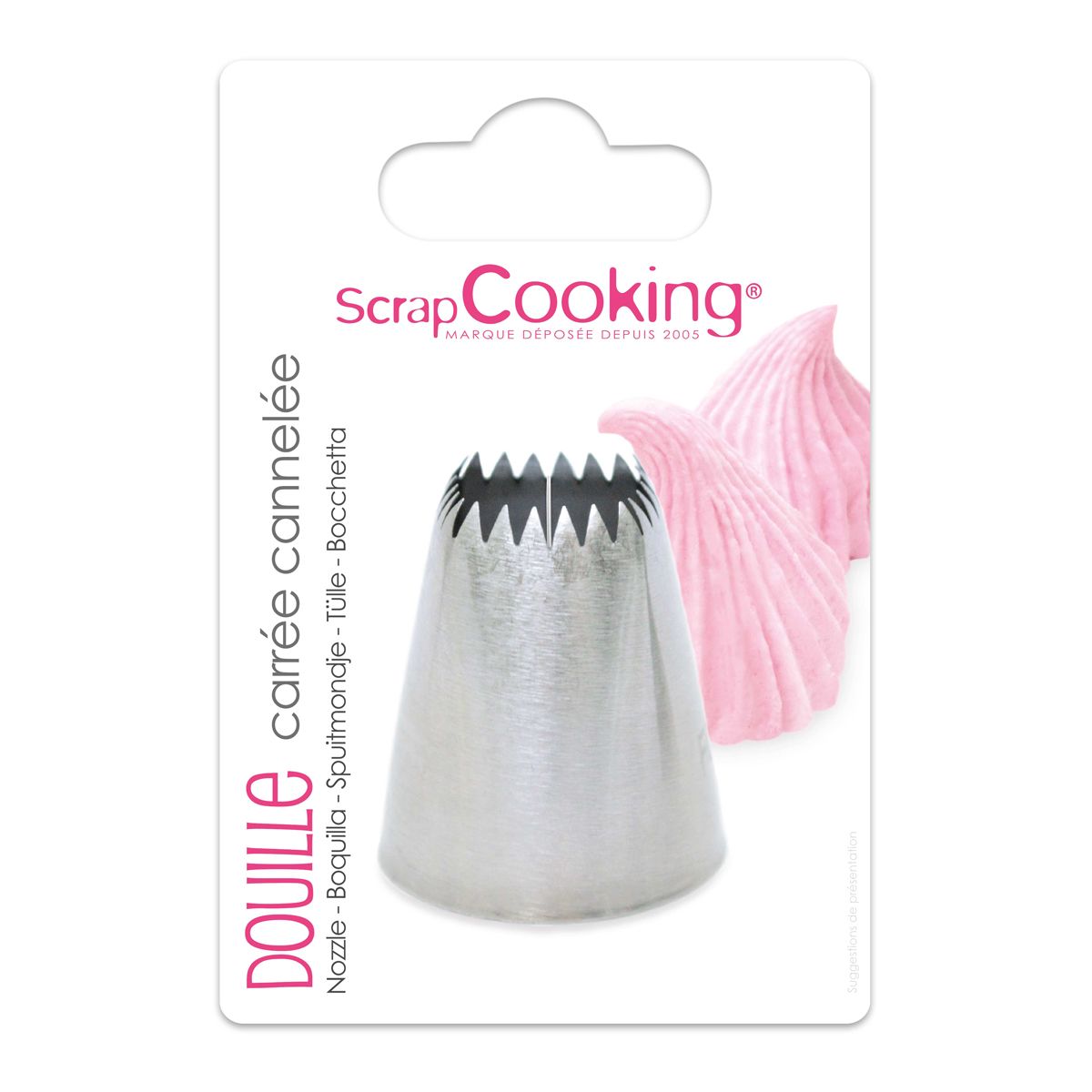 Scrapcooking zdobící špička čtvercová nerez